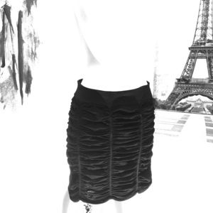 Charlotte Russe Black Skirt Shirred Double Panel L